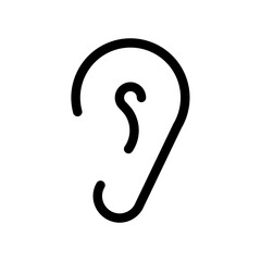 Naklejka premium Ear Icon for Hearing Health, Audiology Services, and Listening Graphics