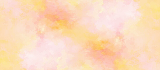 Yellow and pink watercolor paper background. vector texture background for poster, cover, banner, flyer, cards. Brush-painted blurred and grainy paint aquarelle. watercolor gradient pastel background.