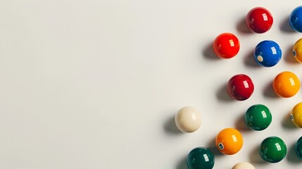 Snooker Table with Arranged Balls in Starting Position on White Background