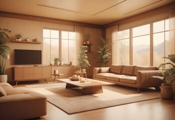 Photo modern style conceptual interior room 3d illustration