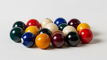 Detailed View of Scattered Snooker Balls After a Break Shot on Table