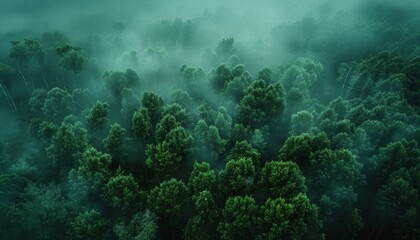 Fototapeta premium panoramic view of the dense forest canopy