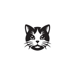 Vector of a cat face design on white background. Pets, Animals.
