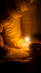 burning lamp in the temple