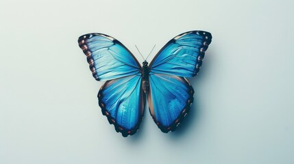 Fototapeta premium Morpho butterfly s color showcased against white background