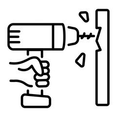 Check this line icon of drill machine 