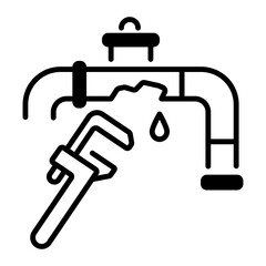 Get this outline icon of pipe repair 