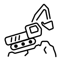 A scalable outline icon of excavator