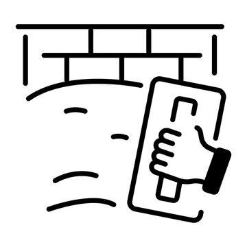 recommend clip art: Grab this outline icon of wall plastering 