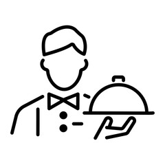 Check outline style icon of waiter 