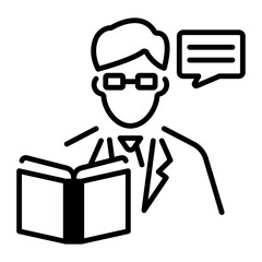 Grab this line style icon of teacher 