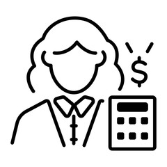 Obraz premium Here is an outline icon of accountant
