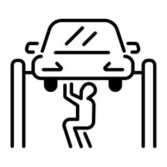 Trendy outline icon of car mechanic