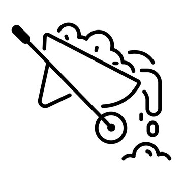 recommend clip art: A handy line icon of wheelbarrow