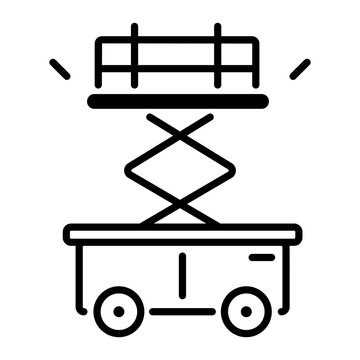 recommend clip art: An outline icon of scissor lift 