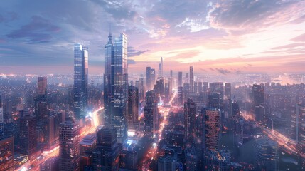 Fototapeta premium Generate an image portraying the future of downtown