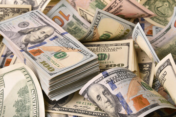 Paper money lot of dollar banknotes