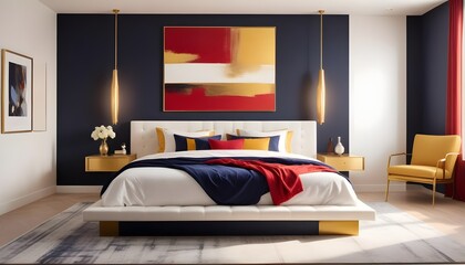 white and gold theme modern interior