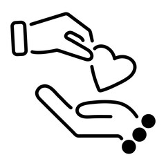 Check out linear icon of giving love 
