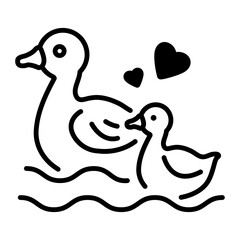 Check out this linear icon of a baby duck 