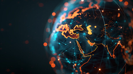 3D Interactive Glowing Globe with Connections