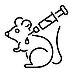 An icon of rat testing in line style 