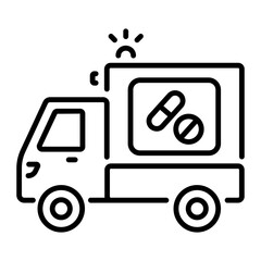 Here is an outline icon of medicine delivery