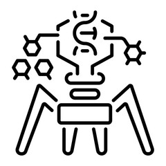Modern line style icon of bacteriophage 
