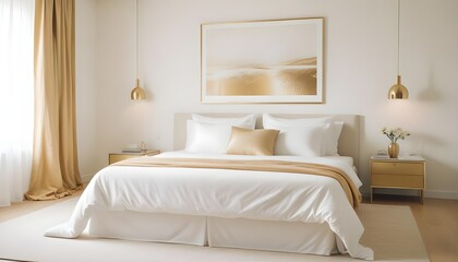 white and gold theme modern interior