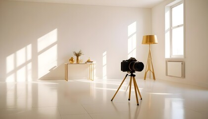 white and gold theme modern interior