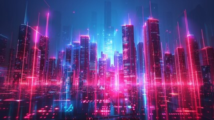 Fototapeta premium Generate an image showcasing the futuristic aesthetic of a cityscape