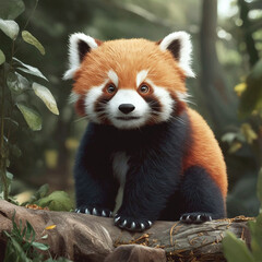 Obraz premium Cute Red Panda cartoon