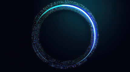 Fototapeta premium Futuristic Digital Circle with Binary Data