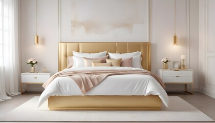 white and gold theme modern interior