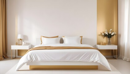white and gold theme modern interior