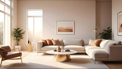 Fototapeta premium white and gold theme modern interior