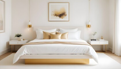 white and gold theme modern interior