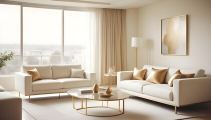 white and gold theme modern interior