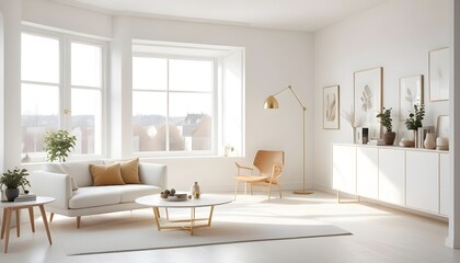 white and gold theme modern interior