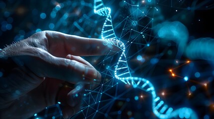 Digital Representation of Genetic Coding and Molecular Structure in a Futuristic Scientific Lab Setting