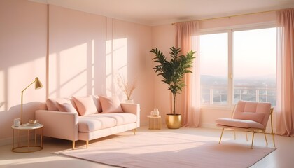 white and gold theme modern interior