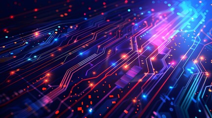 Obraz premium Futuristic Digital Circuit Board Backdrop for Technology Innovation Concepts