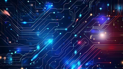 Obraz premium Futuristic Circuit Board Graphic for Tech Innovation Concepts