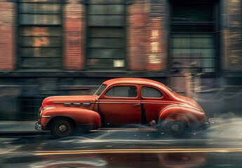 red classic car