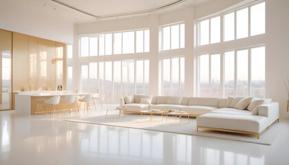 white and gold theme modern interior