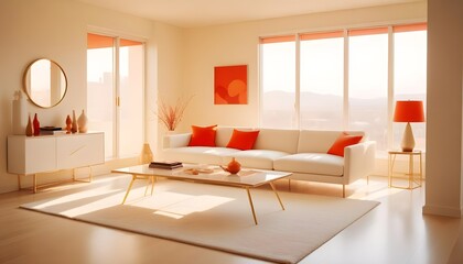 white and gold theme modern interior