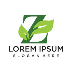 Letter leaf  logo design simple concept Premium Vector