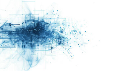 Digital Elegance: Blue System Style on a White Background