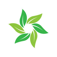 green leaf logo design vector icons