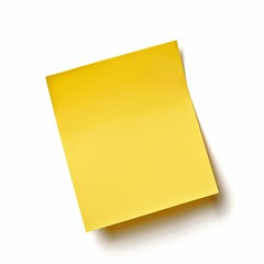 Isolated yellow sticky note on white background